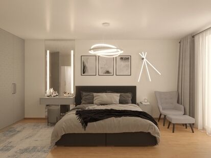 Фото № 1: Дизайн-проект трехкомнатной квартиры 69.43  м² Современный стиль для квартиры в г. гамбург