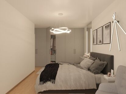 Фото № 4: Дизайн-проект трехкомнатной квартиры 69.43  м² Современный стиль для квартиры в г. гамбург