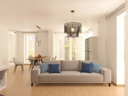 Фото № 3: Дизайн-проект трехкомнатной квартиры 69.43  м² Современный стиль для квартиры в г. гамбург