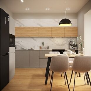 Фото № 2: Дизайн-проект двухкомнатной квартиры 57.97  м² стиль Модернизм для ЖК Новое Пушкино