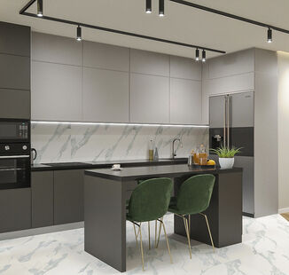 Фото № 5: Дизайн-проект трехкомнатной квартиры 99.45  м² стиль Модернизм для ЖК в г. Самара