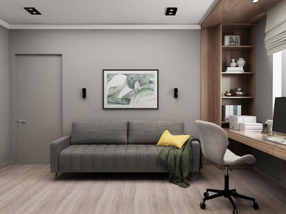 Фото № 1: Дизайн-проект двухкомнатной квартиры 50.88  м² Современный стиль для ЖК Ленинградка 58