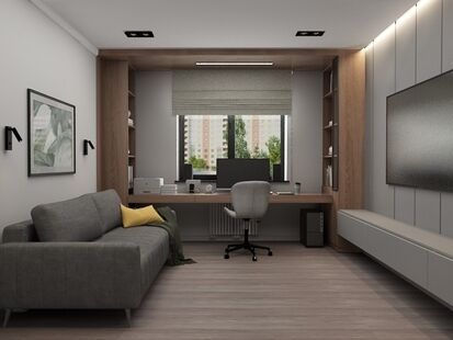 Фото № 2: Дизайн-проект двухкомнатной квартиры 50.88  м² Современный стиль для ЖК Ленинградка 58