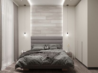 Фото № 3: Дизайн-проект двухкомнатной квартиры 50.88  м² Современный стиль для ЖК Ленинградка 58