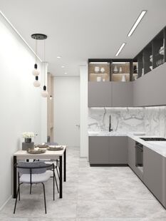 Фото № 6: Дизайн-проект двухкомнатной квартиры 50.88  м² Современный стиль для ЖК Ленинградка 58