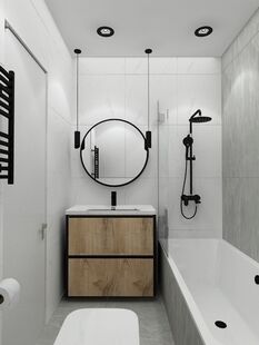 Фото № 5: Дизайн-проект двухкомнатной квартиры 50.88  м² Современный стиль для ЖК Ленинградка 58