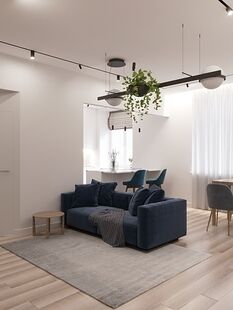 Фото № 1: Дизайн-проект двухкомнатной квартиры 60.78  м² Современный стиль для ЖК Московский