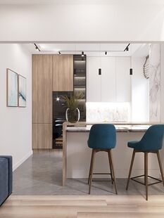 Фото № 2: Дизайн-проект двухкомнатной квартиры 60.78  м² Современный стиль для ЖК Московский