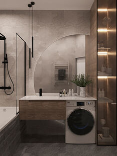 Фото № 3: Дизайн-проект двухкомнатной квартиры 60.78  м² Современный стиль для ЖК Московский