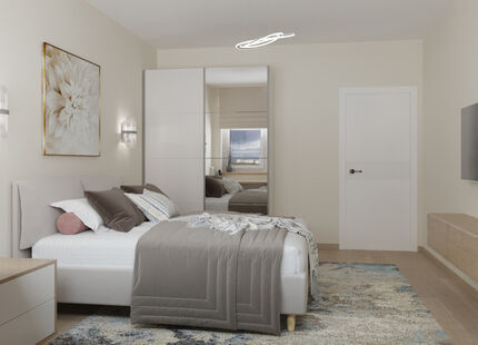 Фото № 5: Дизайн-проект двухкомнатной квартиры 49.45  м² Современный стиль для ЖК Бригантина