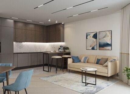 Фото № 6: Дизайн-проект трехкомнатной квартиры 97.74  м² Современный стиль для ЖК Фобос