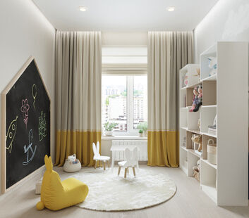 Фото № 4: Дизайн-проект трехкомнатной квартиры 97.74  м² Современный стиль для ЖК Фобос