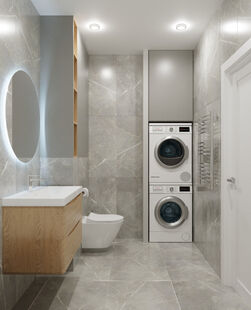 Фото № 3: Дизайн-проект трехкомнатной квартиры 97.74  м² Современный стиль для ЖК Фобос