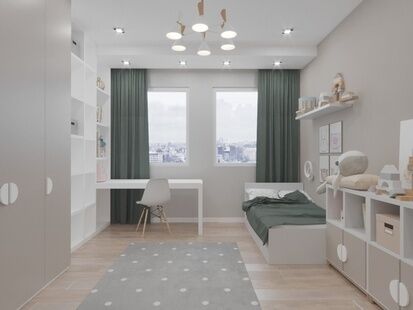 Фото № 6: Дизайн-проект кухни-гостиной 33.43  м² стиль Модернизм для ЖК Прокшино