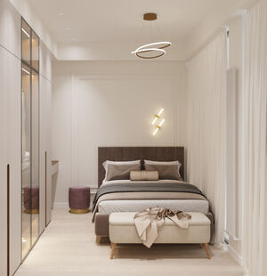 Фото № 6: Дизайн-проект двухкомнатной квартиры 49.33  м² Современный стиль для ЖК Аристократ