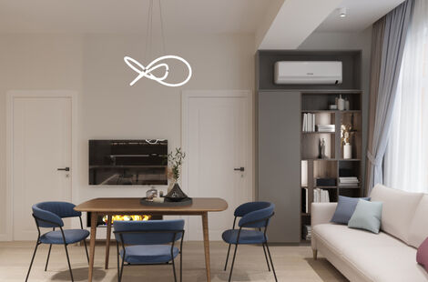 Фото № 5: Дизайн-проект двухкомнатной квартиры 49.33  м² Современный стиль для ЖК Аристократ