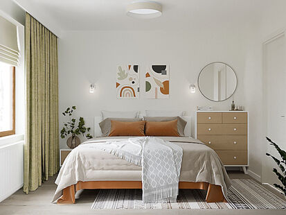 Фото № 1: Дизайн-проект двухкомнатной квартиры 42.59  м² Стиль Контемпорари для ЖК Московский