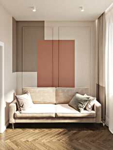 Фото № 2: Дизайн-проект трехкомнатной квартиры 71.63  м² стиль Модернизм для ЖК Балтийский