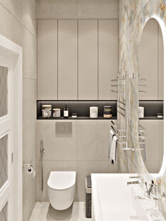 Фото № 6: Дизайн-проект трехкомнатной квартиры 71.63  м² стиль Модернизм для ЖК Балтийский