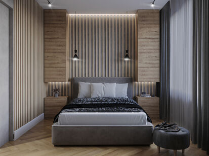 Фото № 2: Дизайн-проект однокомнатной квартиры 38.35  м² Современный стиль для ЖК Новая Рига