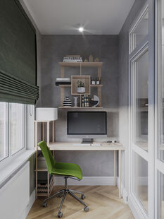 Фото № 3: Дизайн-проект однокомнатной квартиры 38.35  м² Современный стиль для ЖК Новая Рига