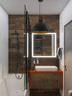 Фото № 5: Дизайн-проект однокомнатной квартиры 38.35  м² Современный стиль для ЖК Новая Рига