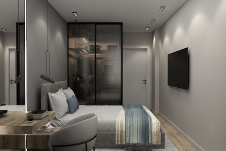 Фото № 1: Дизайн-проект двухкомнатной квартиры 46.94  м² стиль Модернизм для ЖК Расцветай в Люблино