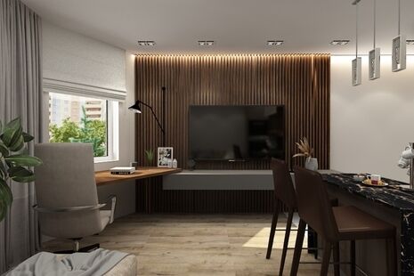 Фото № 5: Дизайн-проект двухкомнатной квартиры 46.94  м² стиль Модернизм для ЖК Расцветай в Люблино