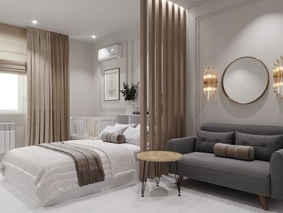 Фото № 1: Дизайн-проект двухкомнатной квартиры 53.7  м² Стиль Современная классика для ЖК Московский