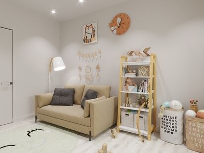 Фото № 3: Дизайн-проект двухкомнатной квартиры 53.7  м² Стиль Современная классика для ЖК Московский