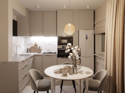 Фото № 6: Дизайн-проект двухкомнатной квартиры 53.7  м² Стиль Современная классика для ЖК Московский