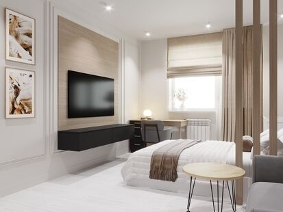 Фото № 5: Дизайн-проект двухкомнатной квартиры 53.7  м² Стиль Современная классика для ЖК Московский