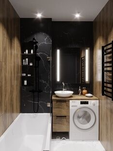 Фото № 4: Дизайн-проект двухкомнатной квартиры 53.7  м² Стиль Современная классика для ЖК Московский