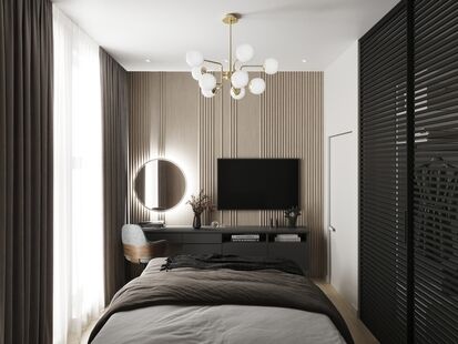 Фото № 6: Дизайн-проект двухкомнатной квартиры 41.78  м² стиль Модернизм для ЖК Скандинавия