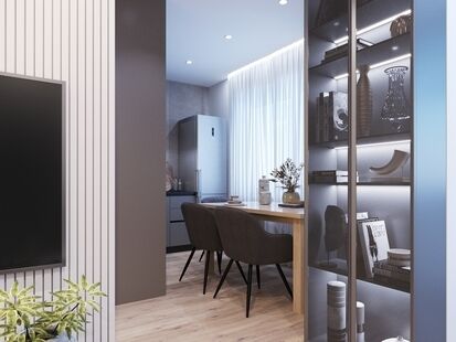 Фото № 1: Дизайн-проект двухкомнатной квартиры 55.08  м² Современный стиль для ЖК Московский