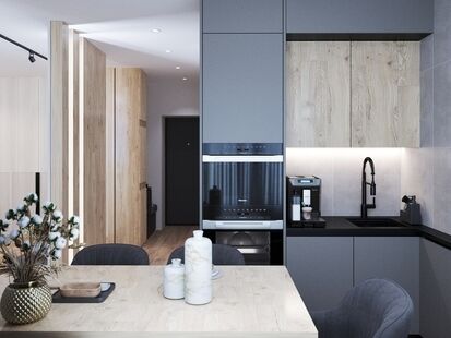 Фото № 5: Дизайн-проект двухкомнатной квартиры 55.08  м² Современный стиль для ЖК Московский