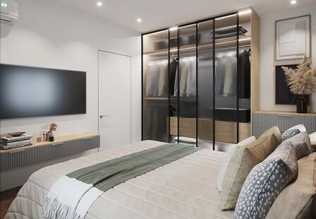 Фото № 4: Дизайн-проект двухкомнатной квартиры 55.08  м² Современный стиль для ЖК Московский