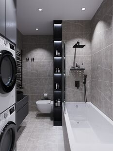 Фото № 2: Дизайн-проект двухкомнатной квартиры 55.08  м² Современный стиль для ЖК Московский