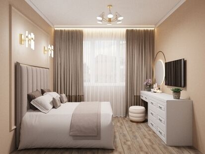 Фото № 6: Дизайн-проект трехкомнатной квартиры 68.2  м² стиль Модернизм для ЖК Сиреневый Парк