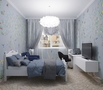 Фото № 5: Дизайн-проект трехкомнатной квартиры 68.2  м² стиль Модернизм для ЖК Сиреневый Парк