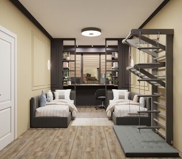 Фото № 2: Дизайн-проект трехкомнатной квартиры 68.2  м² стиль Модернизм для ЖК Сиреневый Парк