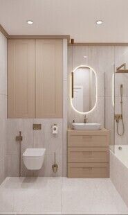 Фото № 3: Дизайн-проект трехкомнатной квартиры 68.2  м² стиль Модернизм для ЖК Сиреневый Парк