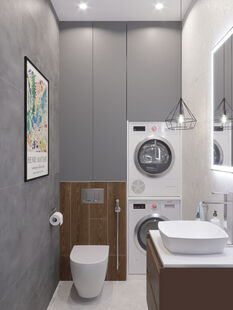 Фото № 3: Дизайн-проект трехкомнатной квартиры 75.0  м² Современный стиль для ЖК Квартал на Никулинской