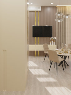 Фото № 5: Дизайн-проект однокомнатной квартиры 42.2  м² стиль Модернизм для ЖК Видный Город