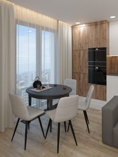 Фото № 1: Дизайн-проект трехкомнатной квартиры 60.2  м² стиль Модернизм для ЖК Balance