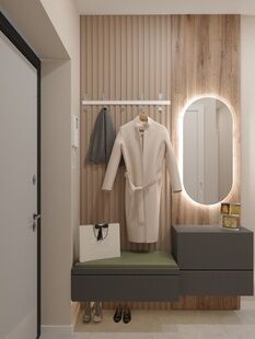 Фото № 6: Дизайн-проект трехкомнатной квартиры 60.2  м² стиль Модернизм для ЖК Balance