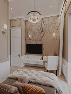 Фото № 2: Дизайн-проект трехкомнатной квартиры 74.2  м² Стиль Современная классика для ЖК Московский