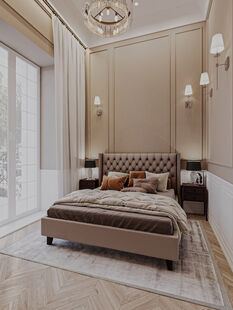 Фото № 6: Дизайн-проект трехкомнатной квартиры 74.2  м² Стиль Современная классика для ЖК Московский