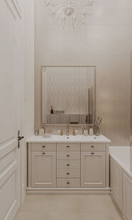 Фото № 5: Дизайн-проект трехкомнатной квартиры 74.2  м² Стиль Современная классика для ЖК Московский