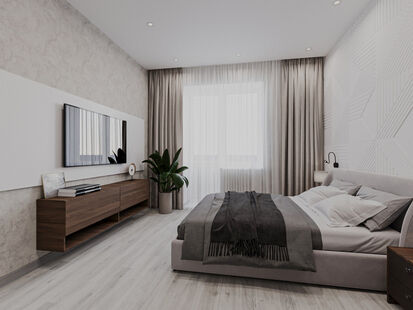 Фото № 1: Дизайн-проект двухкомнатной квартиры 65.15  м² Современный стиль для ЖК Спасский Мост